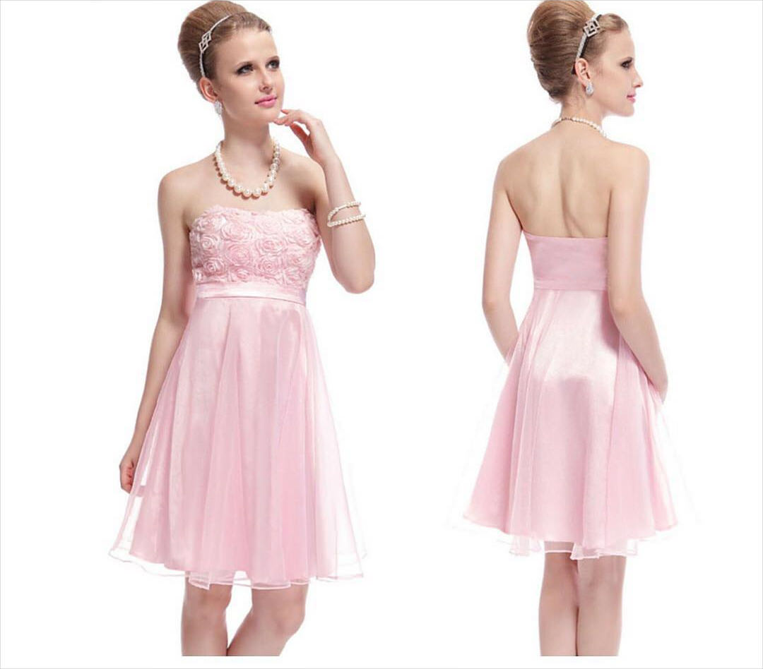 pink colored party dress