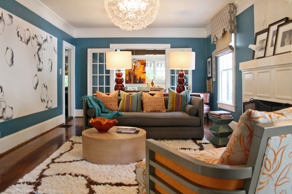 20+ Blue and Brown Living Room Designs, Decorating Ideas ...