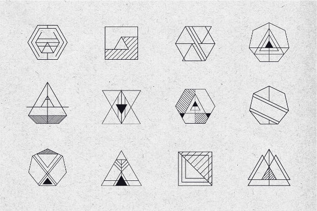 hipster logos and shapes collection