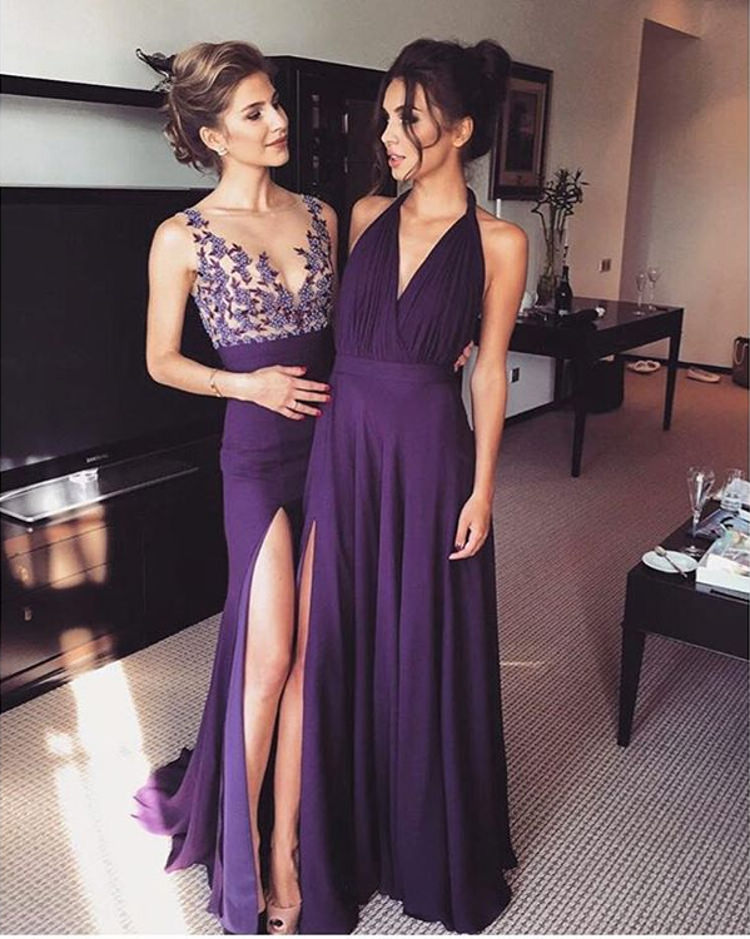 purple colored designer dress