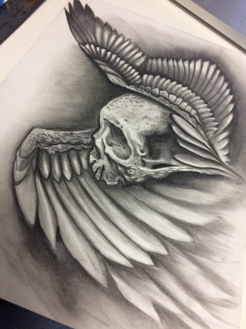 skull with wings