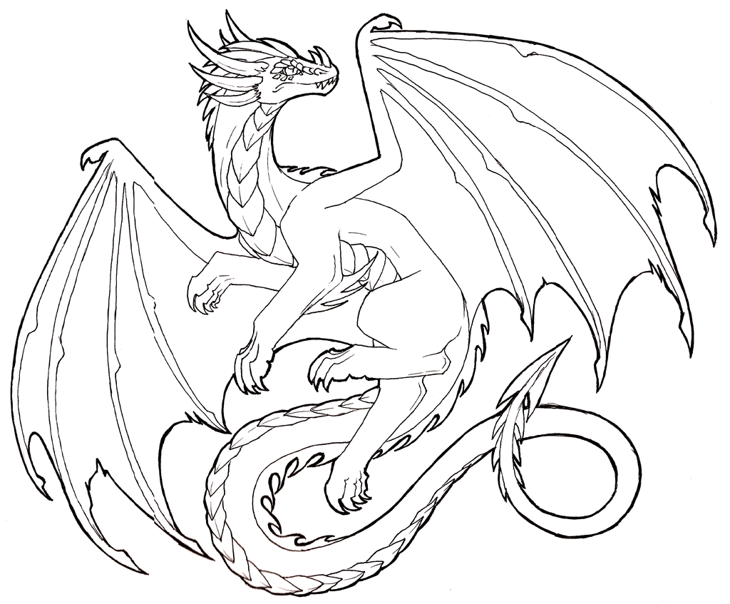 flying dragon drawing