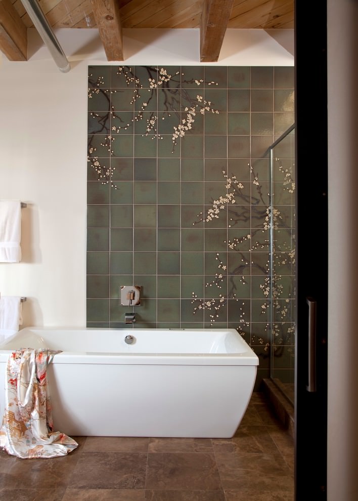 artistic bathtub tiles design