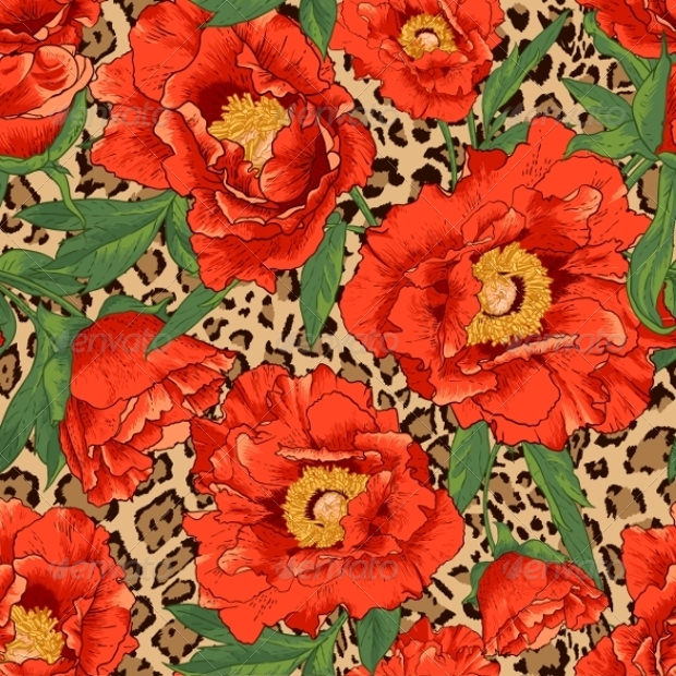 flower and leopard pattern