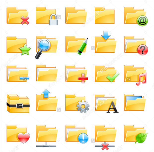 set of vector folder icons