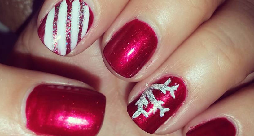 1. Red and White Striped Candy Cane Nail Design - wide 4