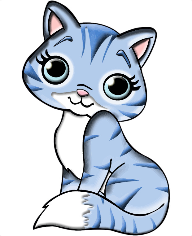 beautiful blue cat clipart
