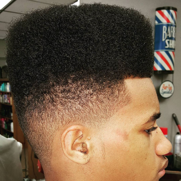 black curly afro fade haircut design