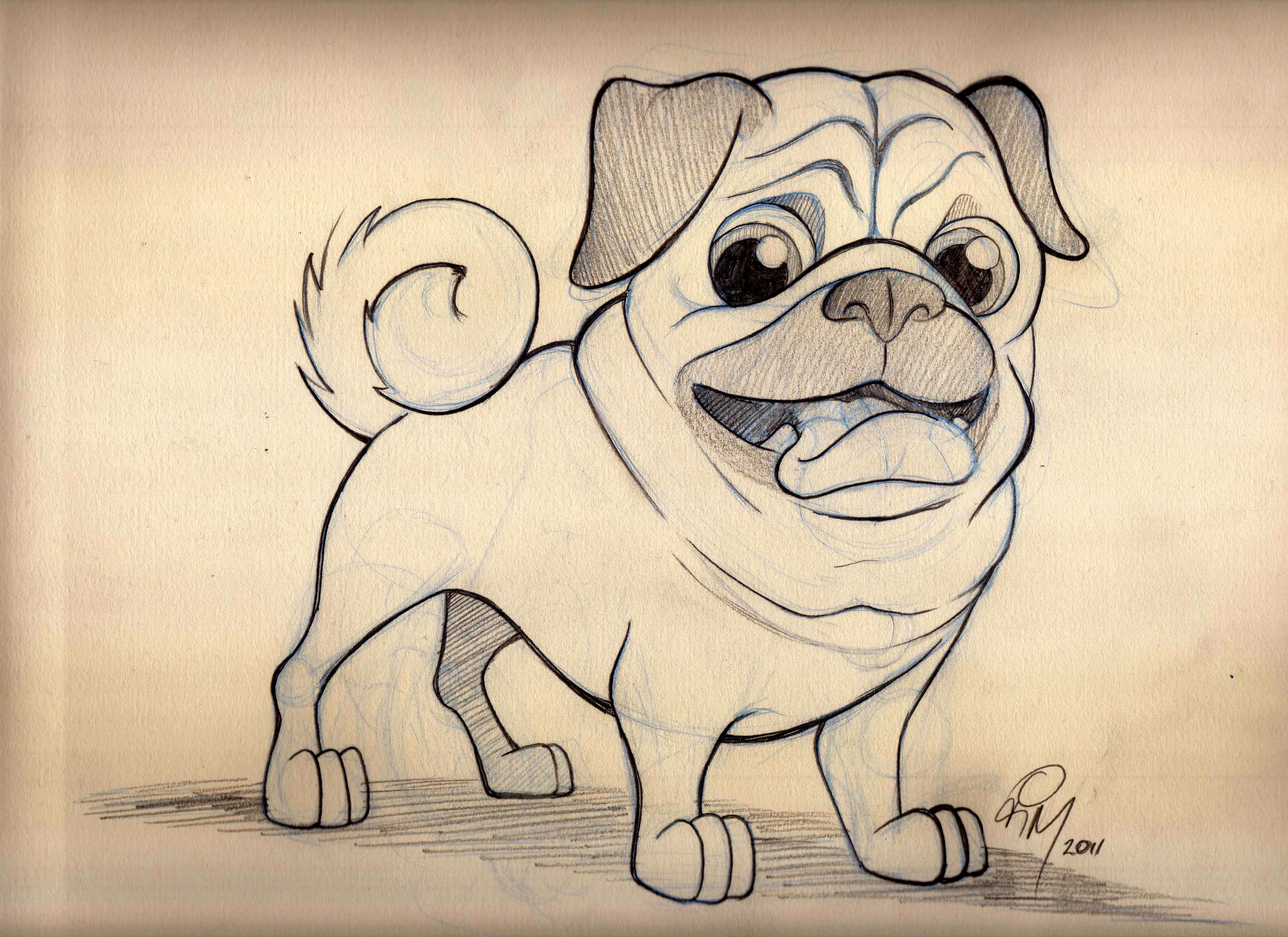 cartoon dog drawing