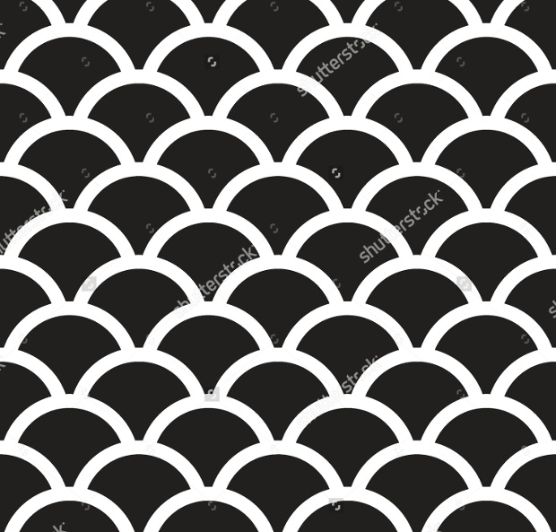 seamless fish scale monochrome pattern