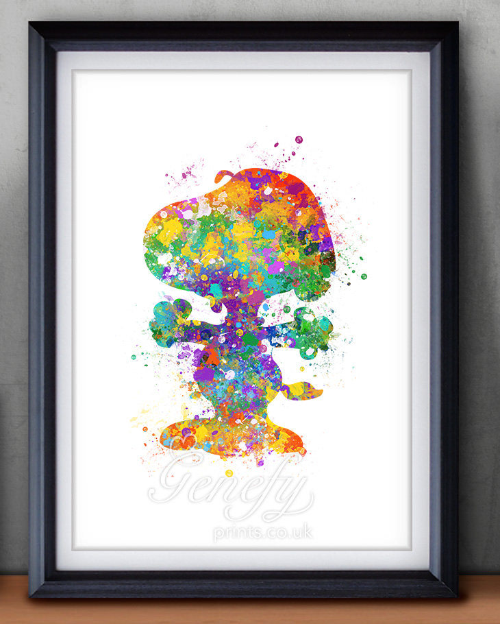 snoopy peanuts watercolor painting