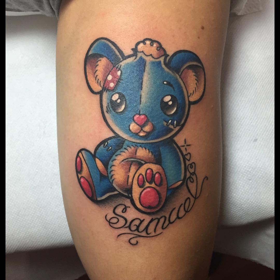 blue teddy tattoo