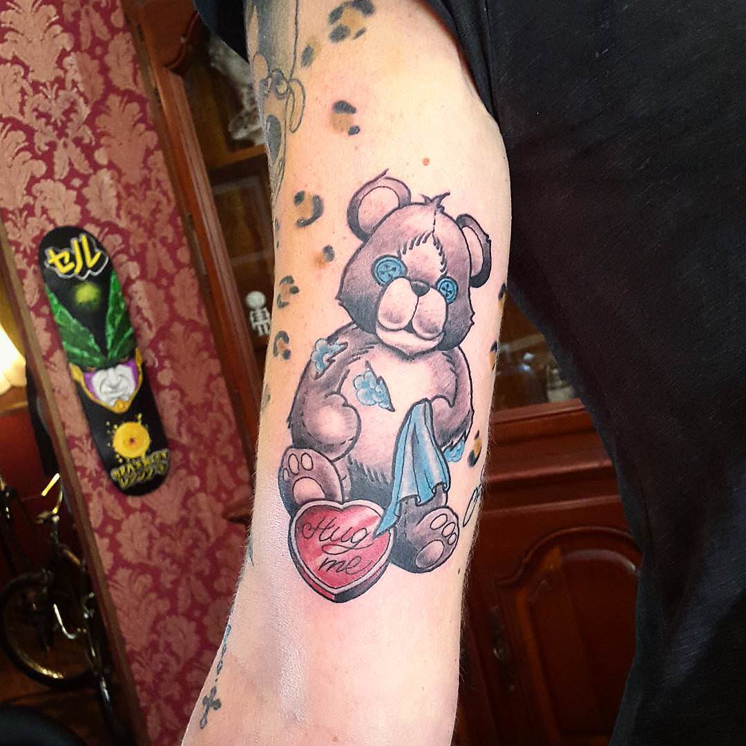 awesome tattoo of teddy bear