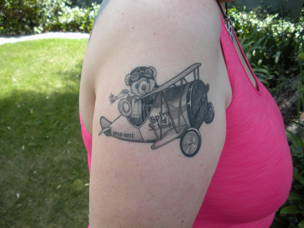 teddy with car tattoo