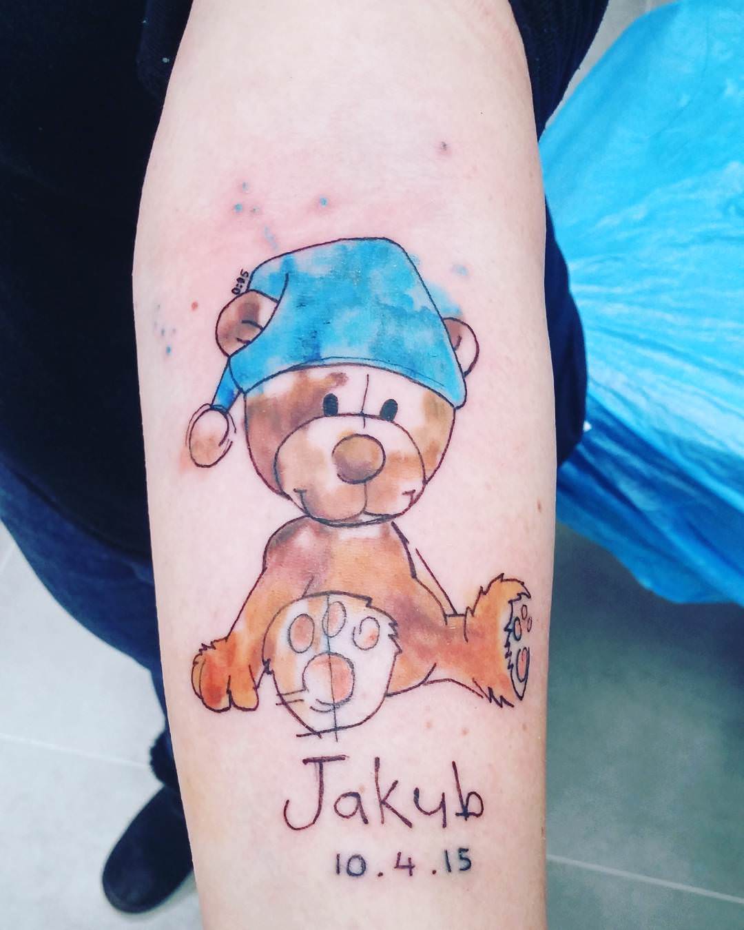 beautiful tattoo of teddy bear