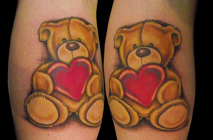 two friends teddy bear tattoo