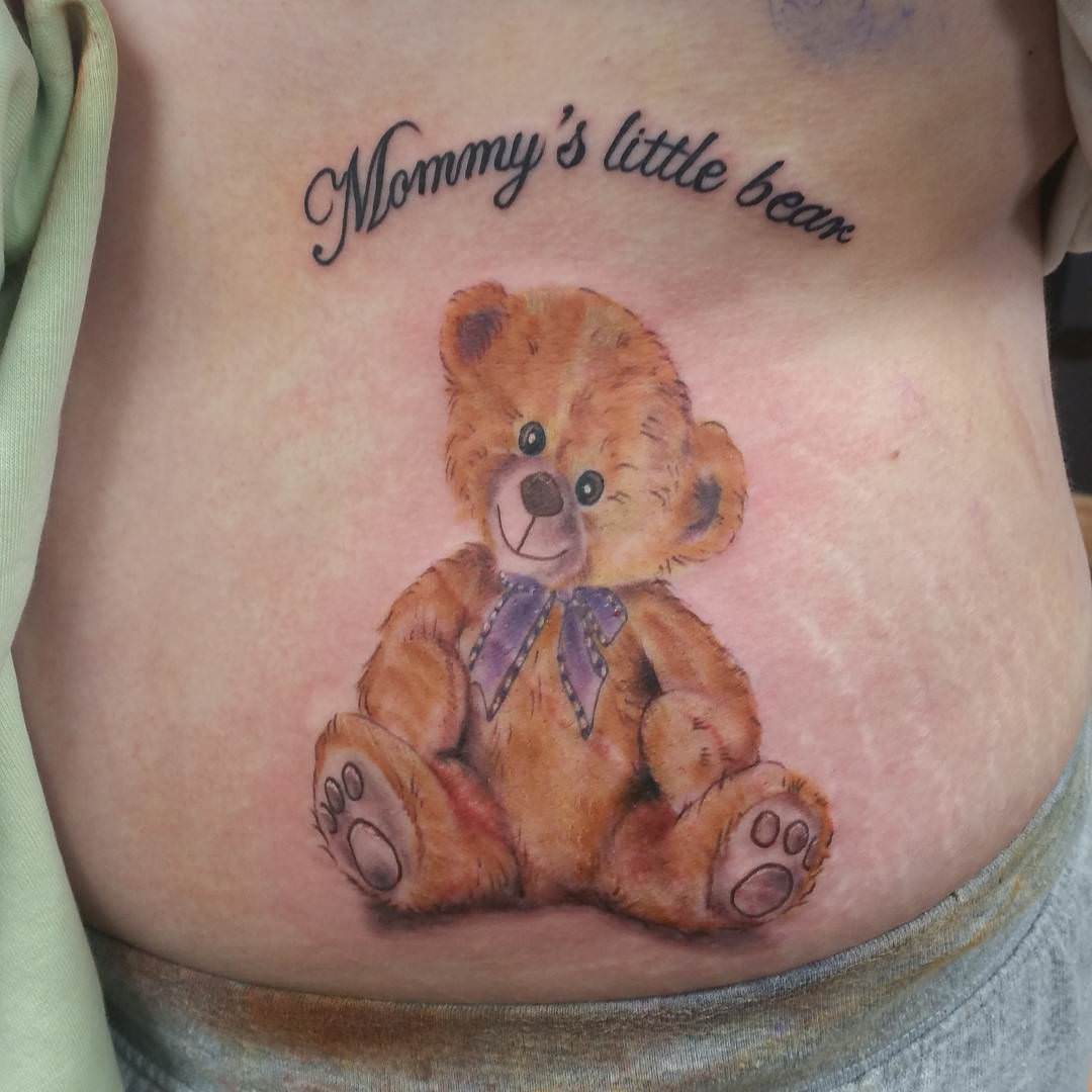 nice teddy bear tattoo