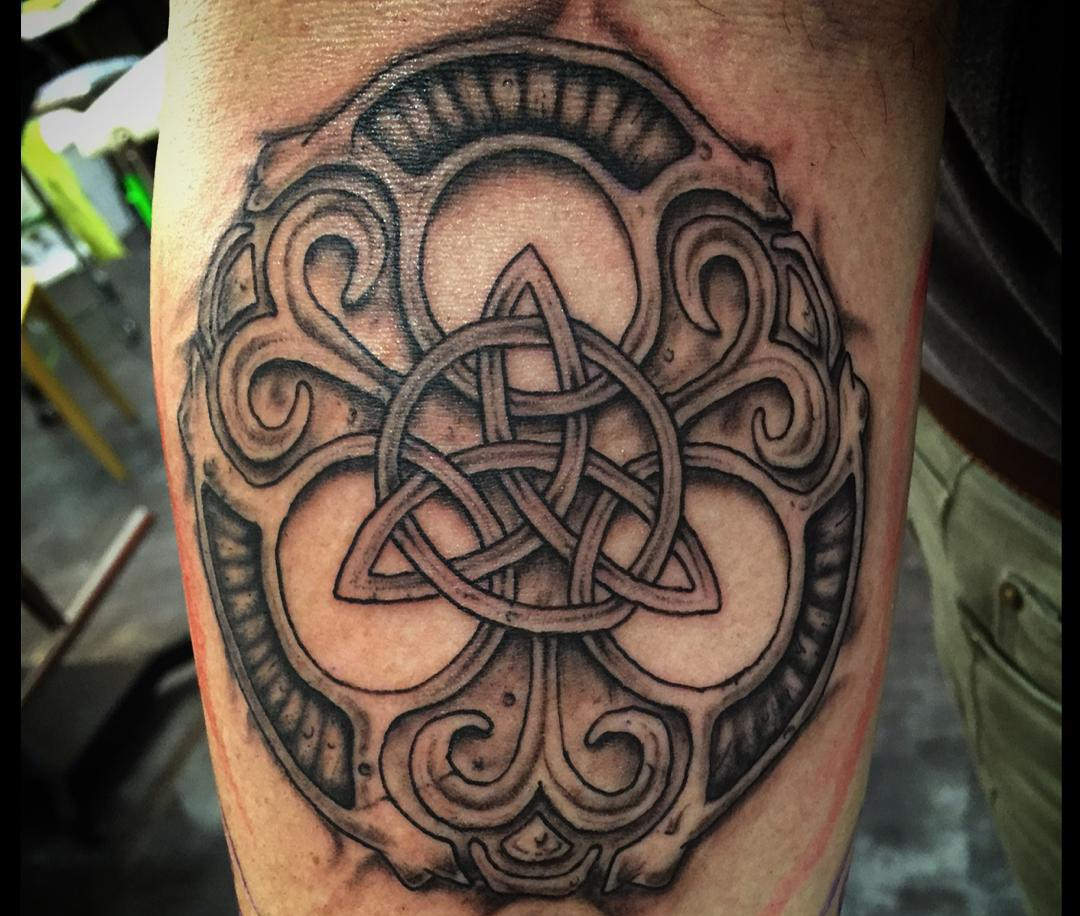 celtic sleeve triquetra tattoo