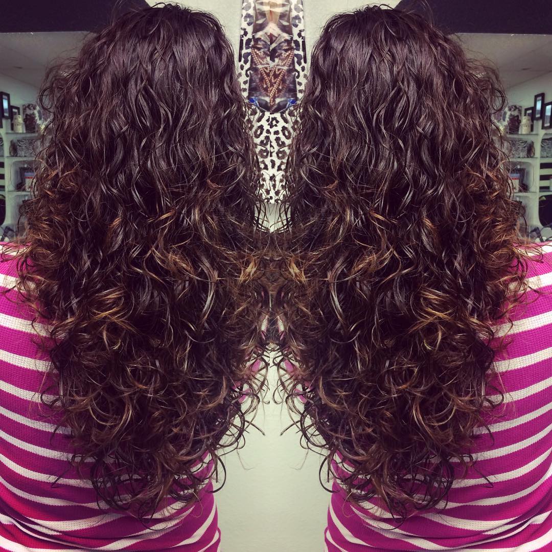 long layered curls