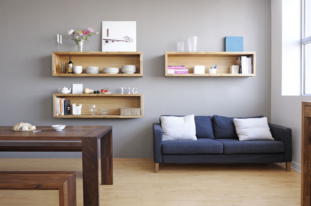 elegant cube wall shelf design