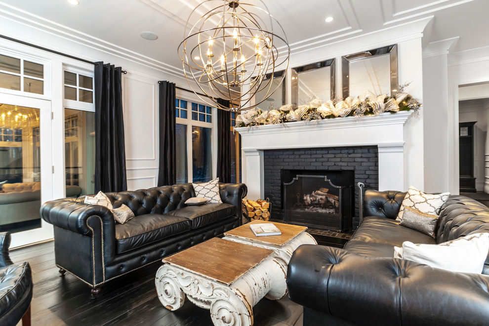 22+ Black Living Room Couches, Designs, Ideas, Plans