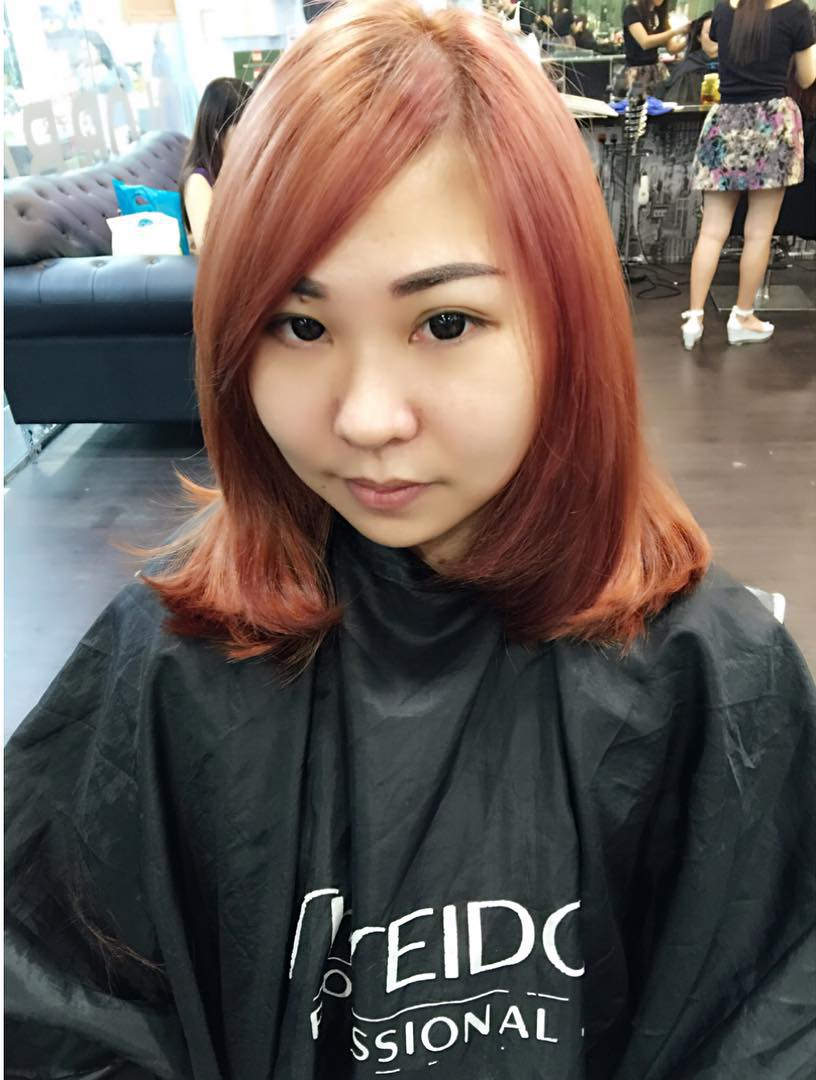 rose gold medium hairstyle