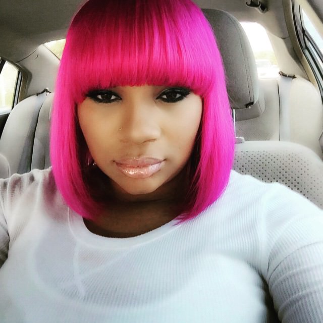 pink shade bob weave hairstyle