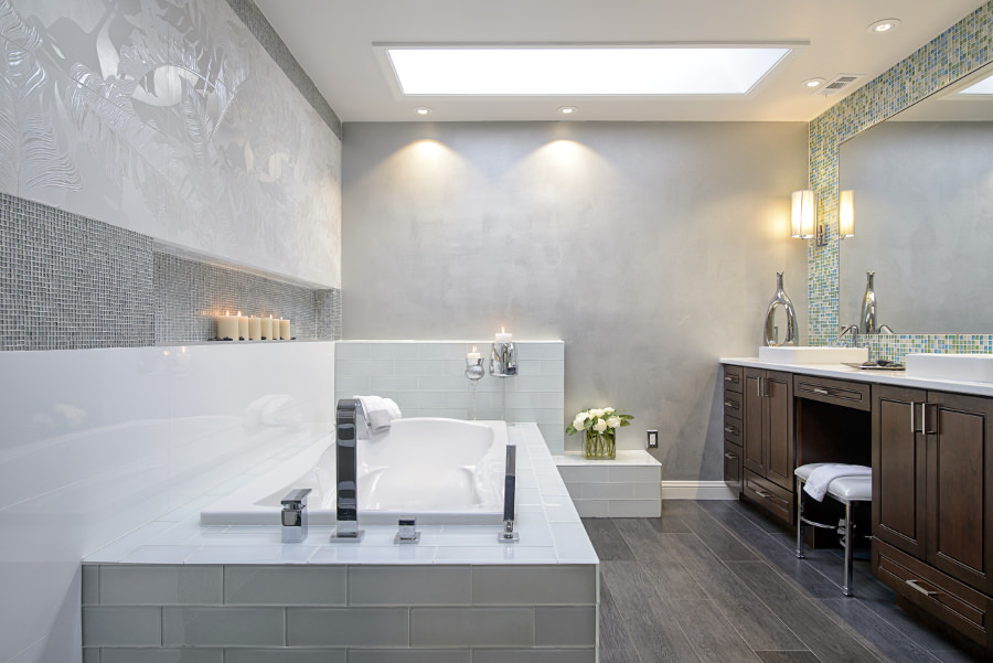 skylight modern grey bathroom1