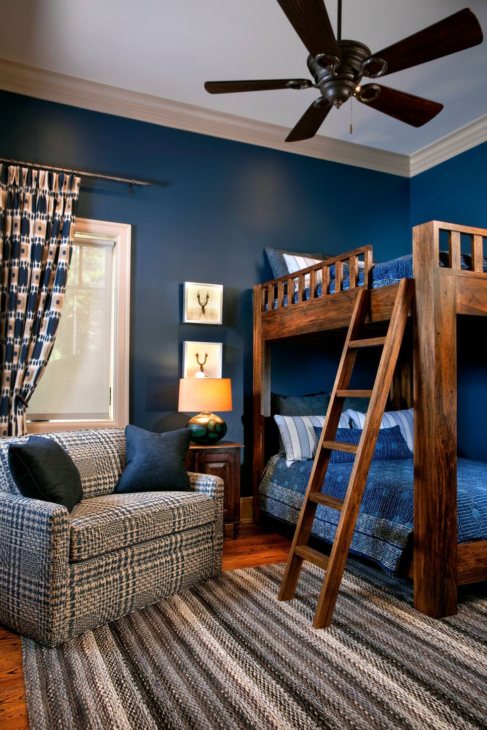 blue modern bunk bed design