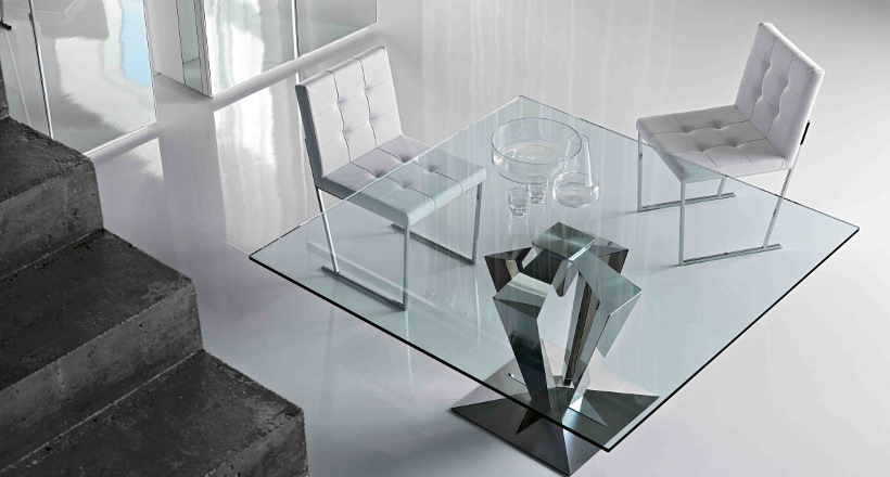 square glass dining table