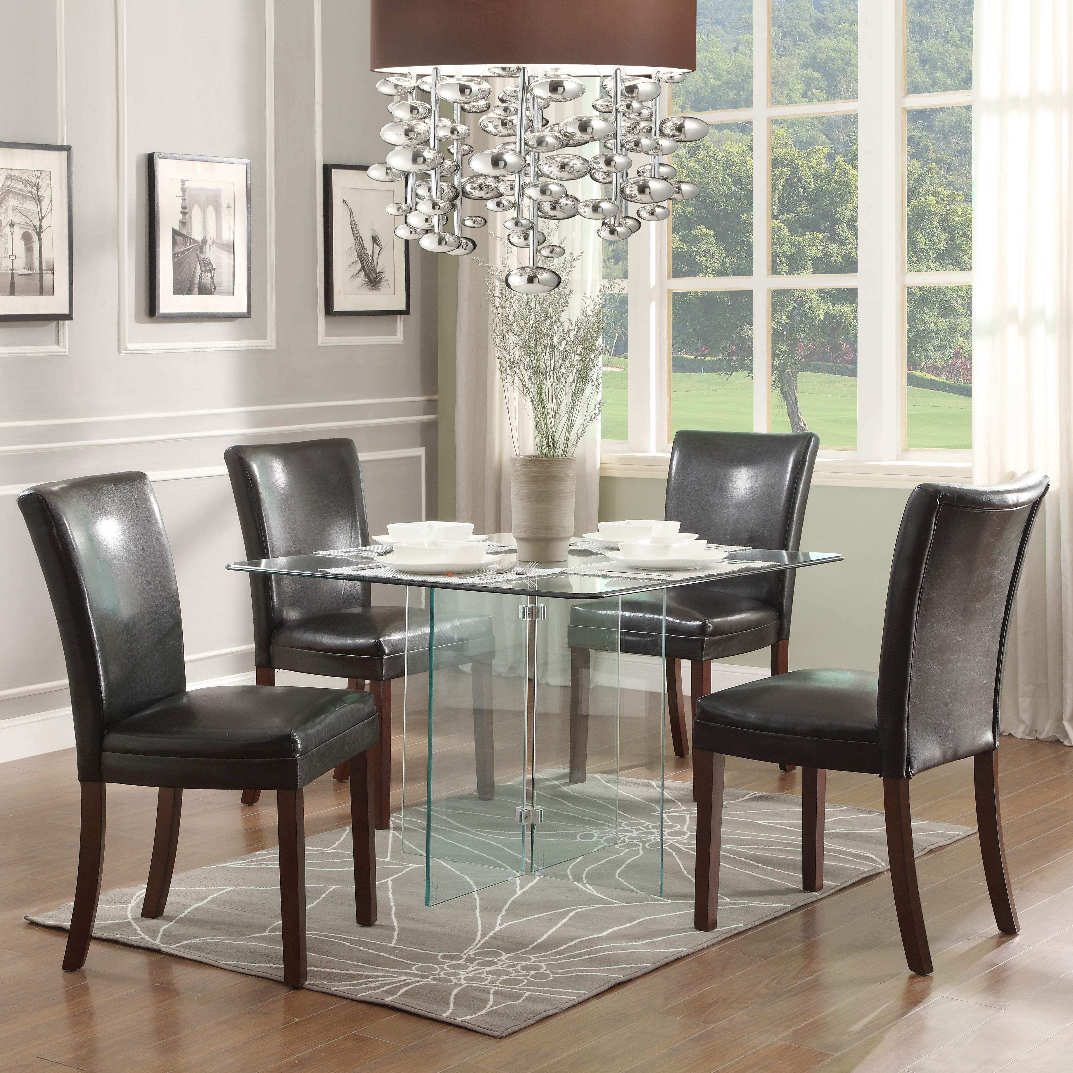 alouette square glass dining table