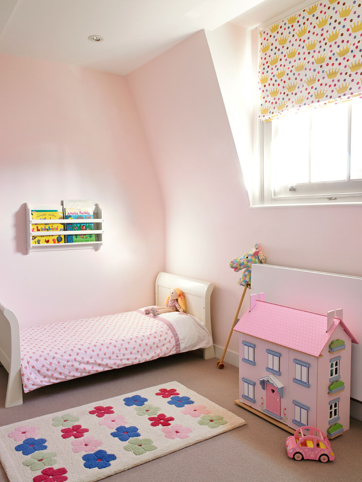 elegant pink color girly bedroom design
