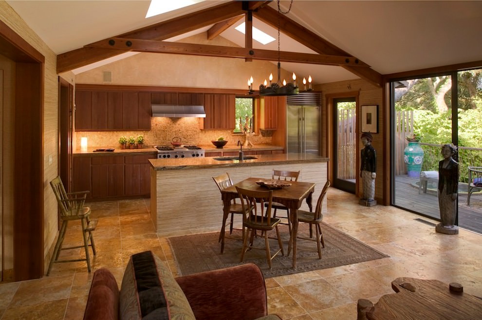 elegant kitchen with wooden look