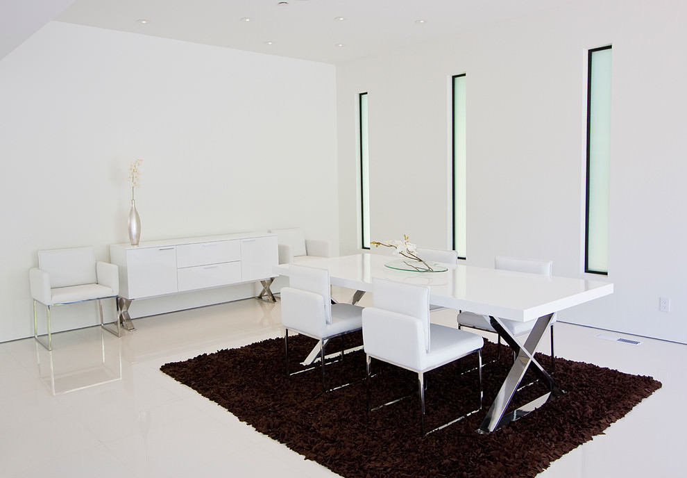 white modern dining room design