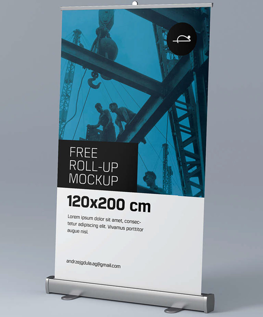free roll up banner mockup