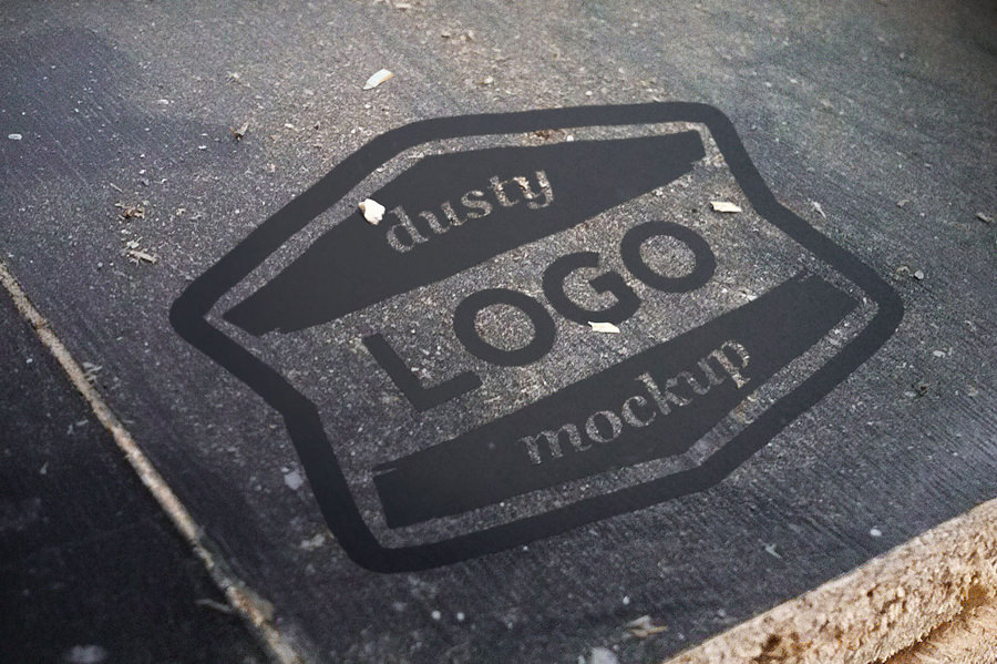 dust stamping logo mockup
