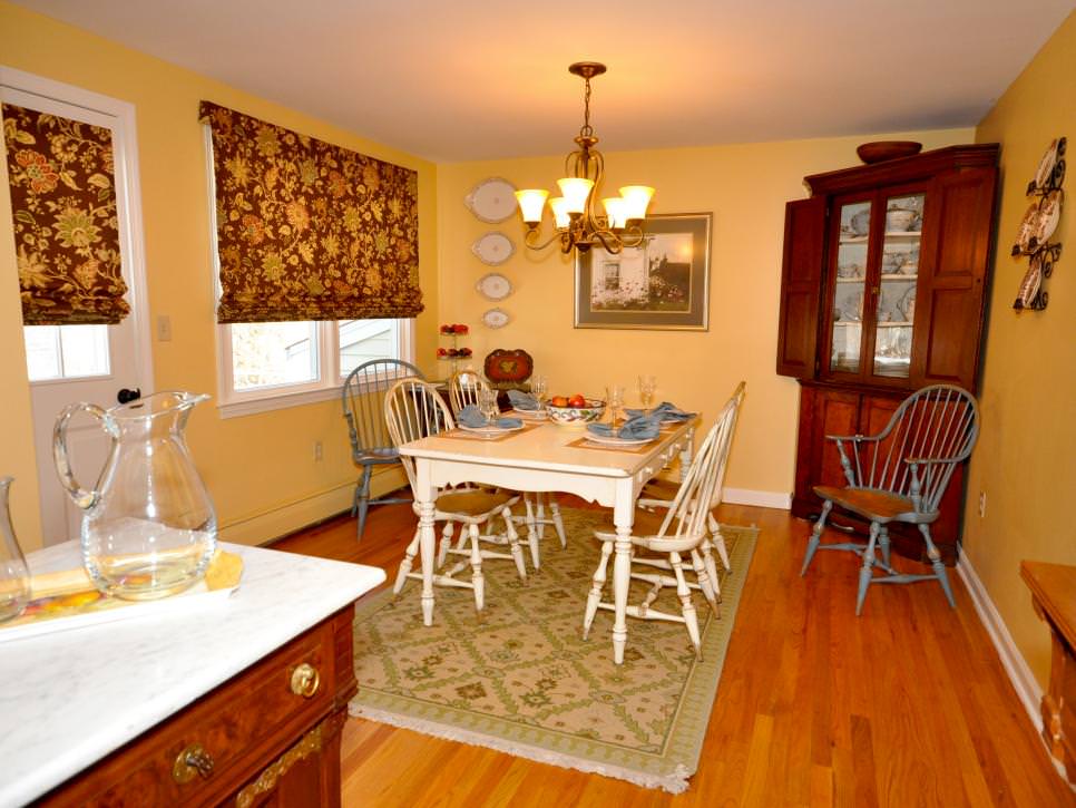 yellow dining room design with french country charm