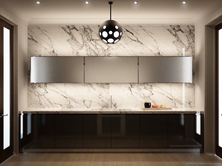 marble luxirious kitchen tile design