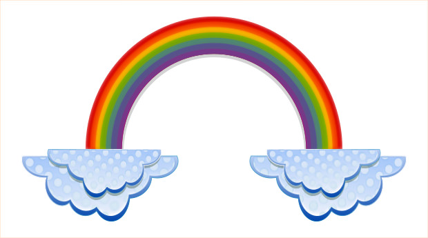 clouds with rainbow clipart