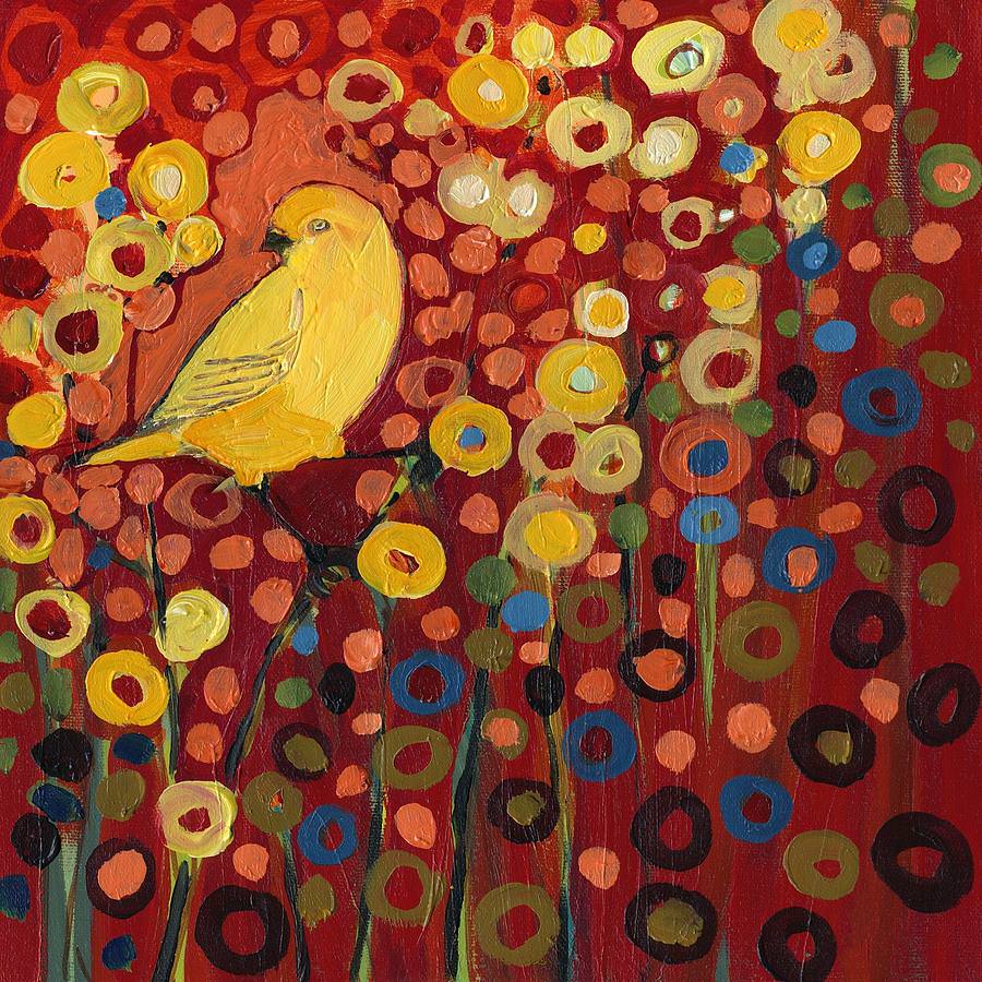 canary in red painting