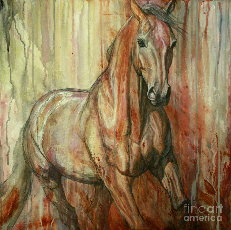 abstract painting of horse
