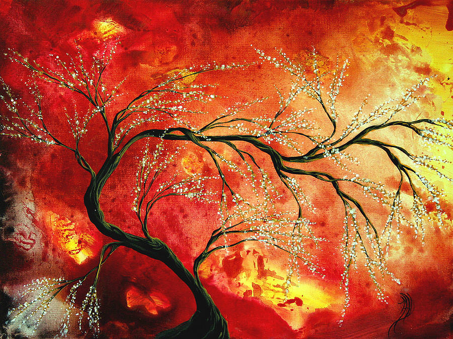 abstract floral tree painting