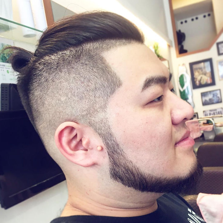 upper cut men slicked hairstyle