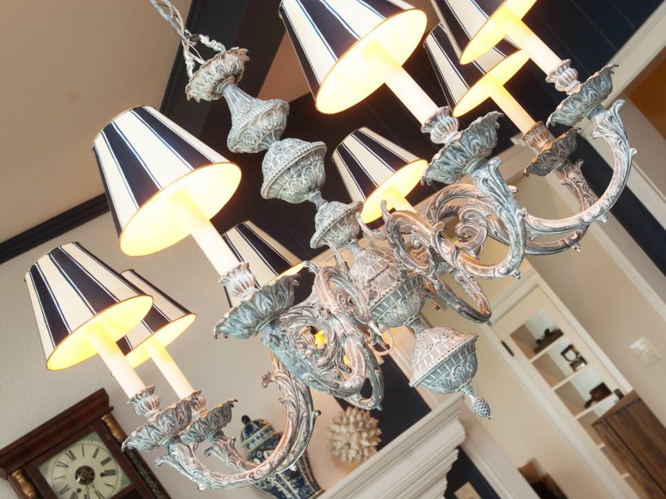 close up of a contemporary chandelier