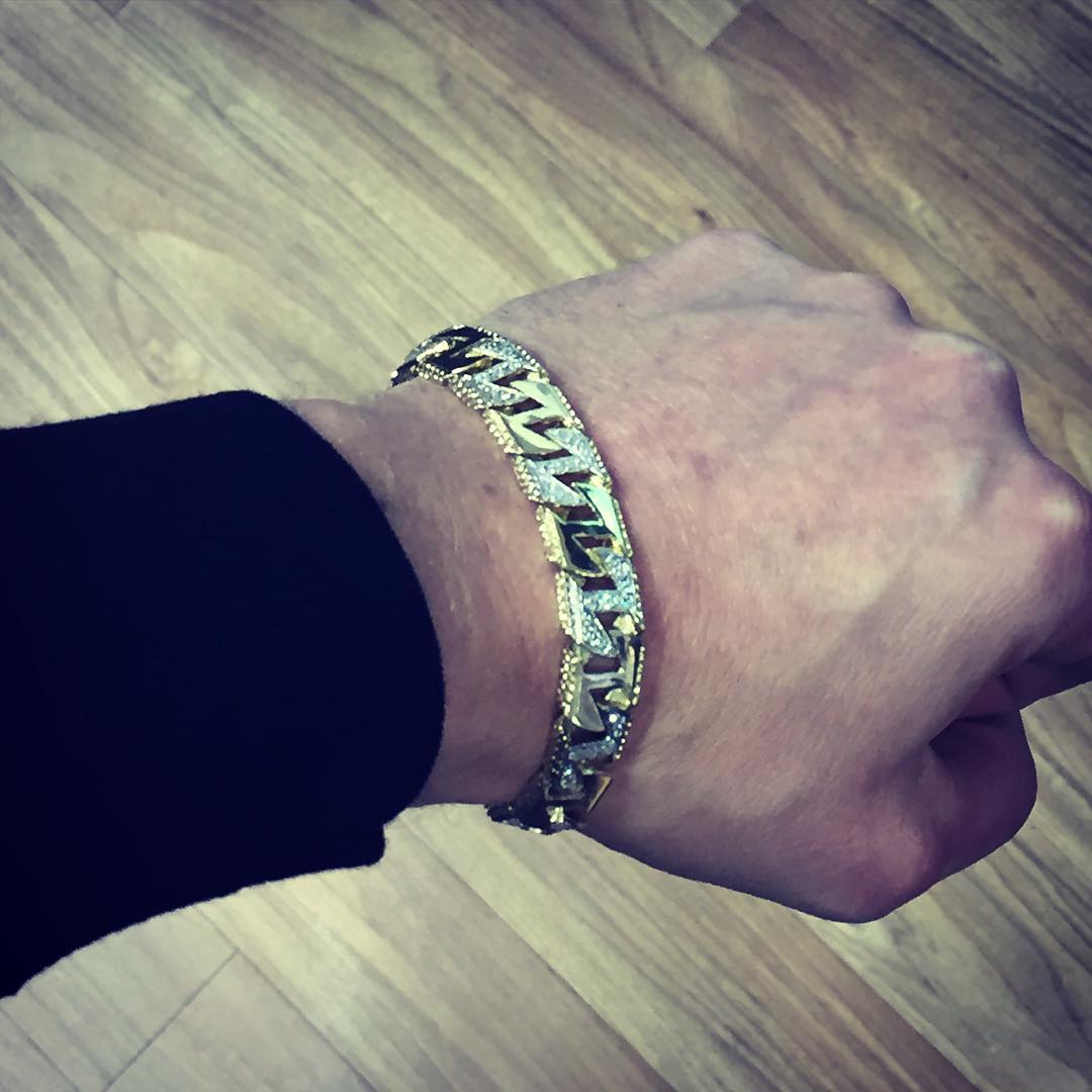 solid gold stone set bracelet