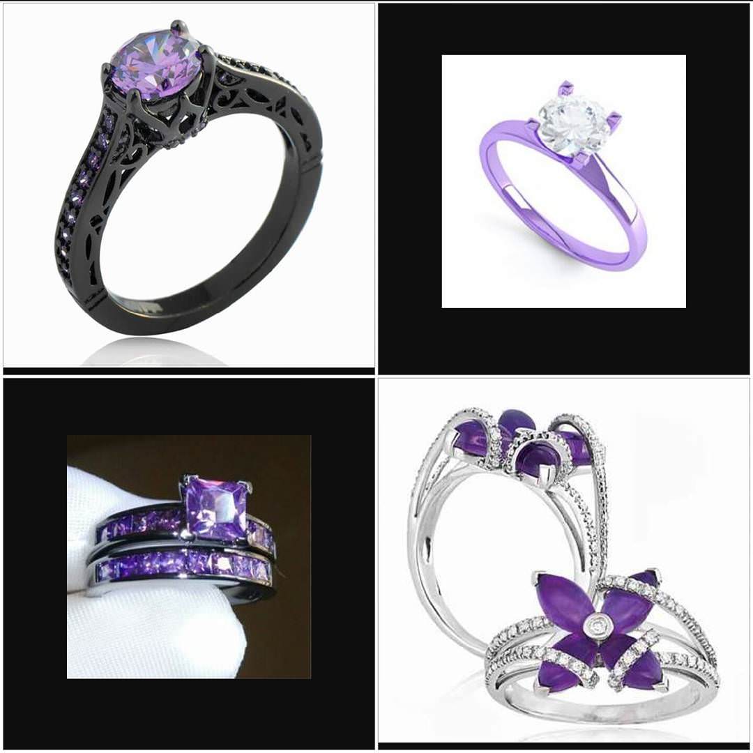 designed purple rings