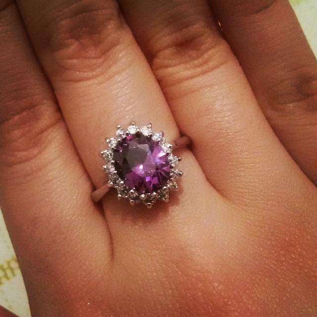 wedding rings with purple