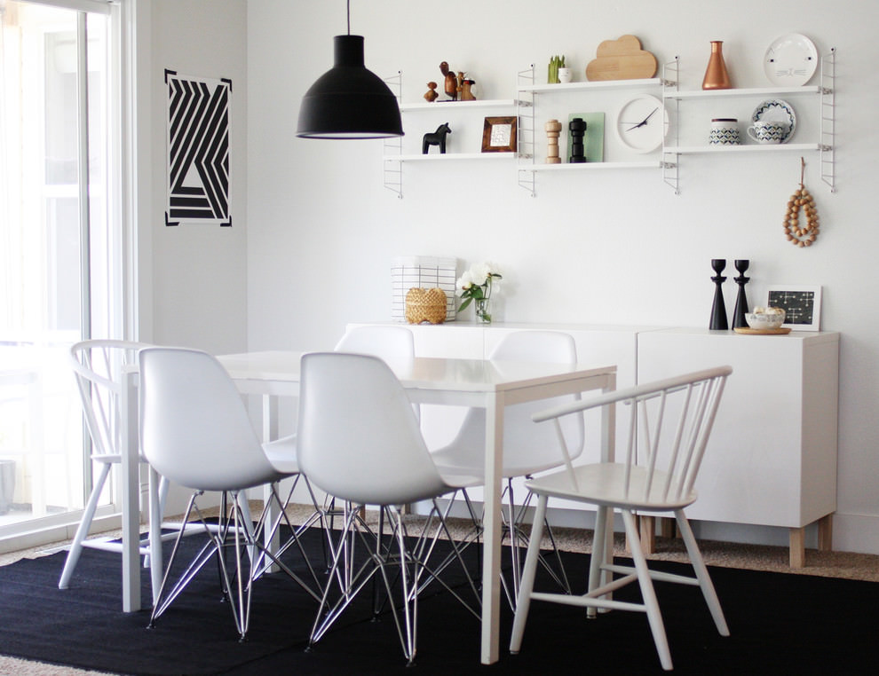 comn black and white dining room