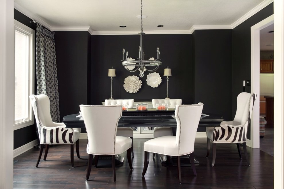 awesome black and white dining room