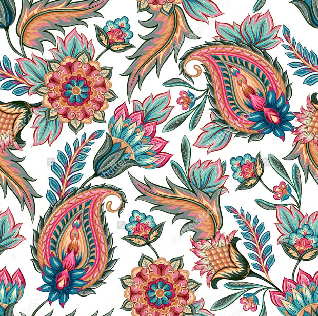 vintage floral fabric pattern